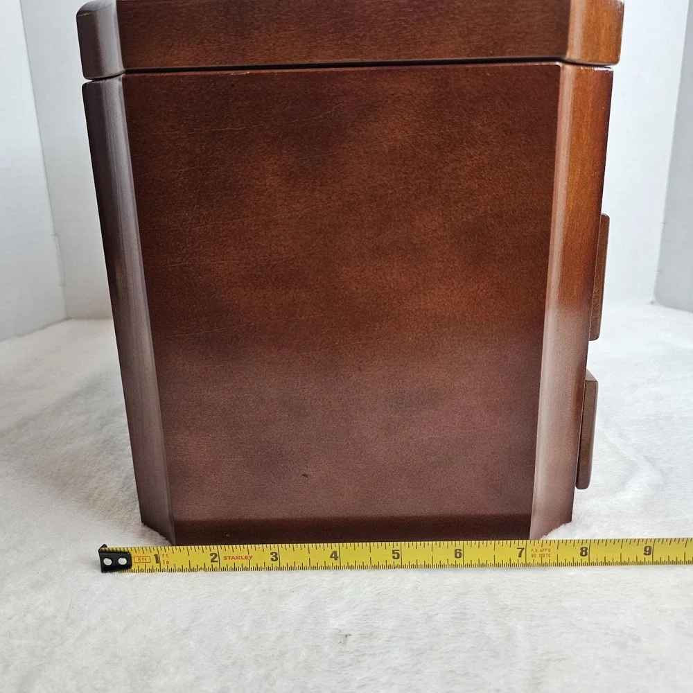 Mele & Co. 3 Tier Jewelry Box Large Wood Walnut Multi Compartments